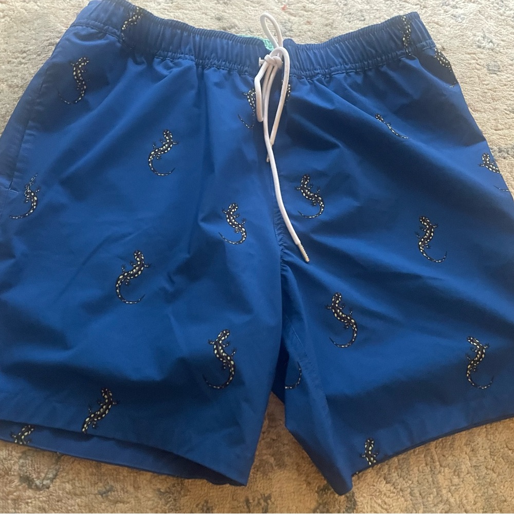 Bonobos Men's Blue Swim Shorts with Pattern 7 inch inseam